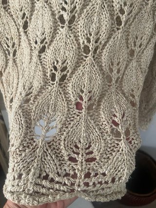 Jersey de punto calado beige