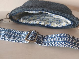 Bolso crochet bandolera azul nuevo