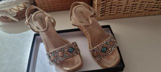 Sandalias Alma en Pena Beige Multicolor