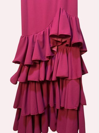 Falda Flamenca Larga Elástica Morada