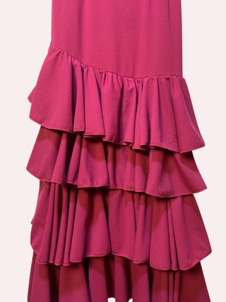 Falda Flamenca Larga Elástica Morada