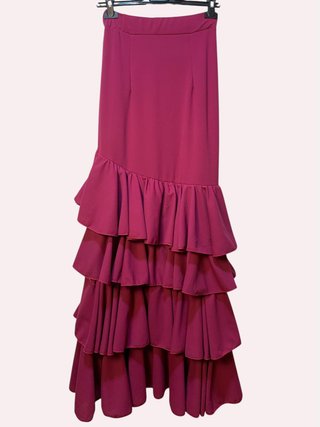 Falda Flamenca Larga Elástica Morada