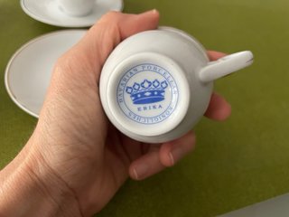 Juego 4 tazas café Erika porcelana oro