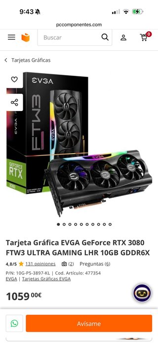 EVGA RTX 3080 FTW3 Ultra