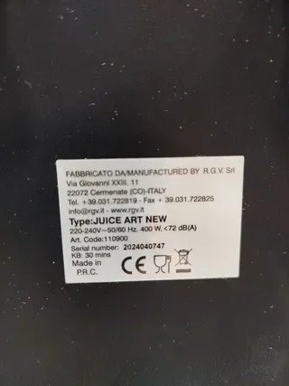 EXPRIMIDOR LENTO RGV JUICE ART