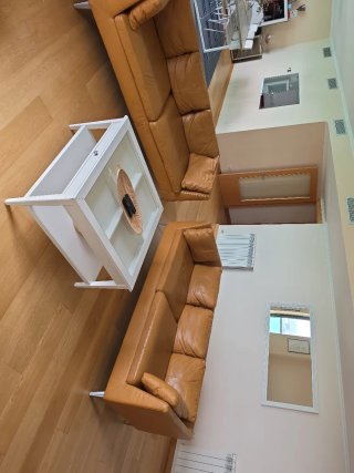 Sofá de piel marrón