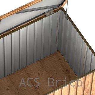 Baúl Arcón Metálico 1450 L Imitación Madera - 95x195x94 cm - Duramax