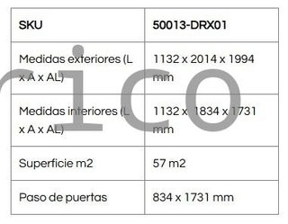 Caseta Metálica Top Atenea 113x201x199 cm - Duramax
