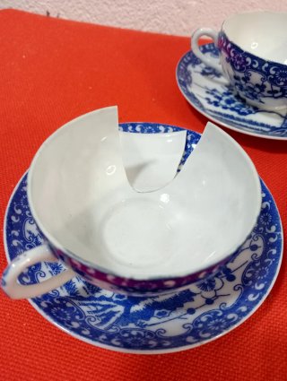 6 Tazzine con Piattini Giapponesi Antichi