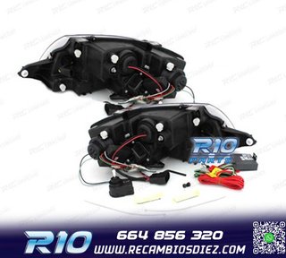 FAROS AUDI TT 98-05 LUZ DIURNA REAL LED FONDO NEGRO