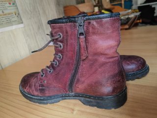 Botas de cuero burdeos