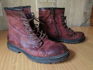 Botas de cuero burdeos