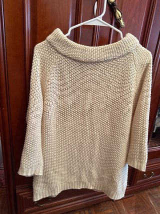 Jersey beige cuello barco