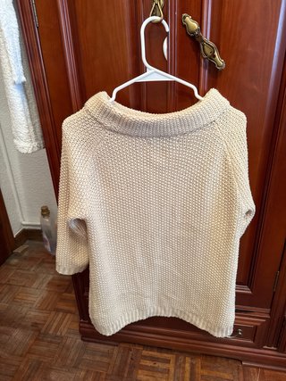 Jersey beige cuello barco