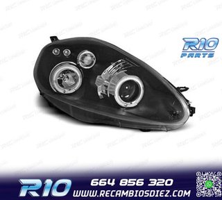 FAROS FIAT GRANDE PUNTO 05-08 OJOS ANGEL FONDO NEGRO
