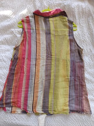 Blusa algodón multicolor sin mangas