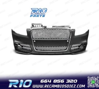 PARAGOLPES DELANTERO AUDI A4 04-07 LOOK RS4 REJILLA CROMO-NE