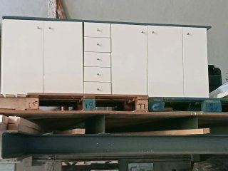 Mueble de Almacenamiento Blanco y Azul