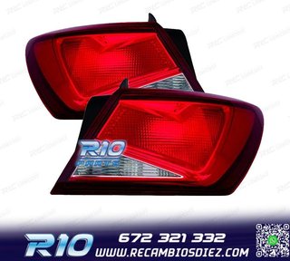 PILOTOS SEAT LEON 12-17 BLANCO ROJO