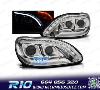 FAROS PARA MERCEDES CLASE S W220 98-05 TUBE LIGHT FONDO CROM
