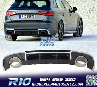 DIFUSOR AUDI A3 8V 12-16 LOOK RS + COLAS ESCAPE