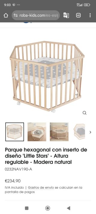 Parque Cuna Madera Bebé