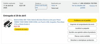 Batería Ebike Litio 48V 15AH