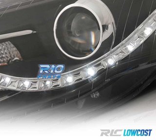 FAROS AUDI A4 B7 LUZ DIURNA LED FONDO NEGRO 04-07