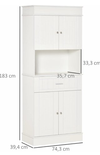 Mueble Auxiliar Cocina HOMCOM Blanco