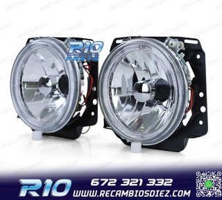 FAROS VOLKSWAGEN VW GOLF MK2 83-91 OJOS ANGEL FONDO CROMO H4