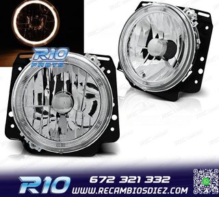 FAROS VOLKSWAGEN VW GOLF MK2 83-91 OJOS ANGEL FONDO CROMO H4