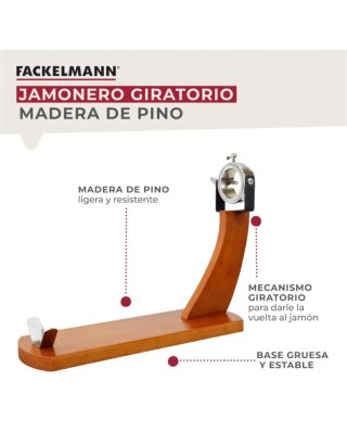 Fackelmann Soporte Jamonero Giratorio Madera