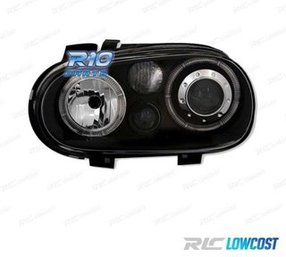FAROS VOLKSWAGEN VW GOLF 4 OJOS ANGEL LOOK R32 FONDO NEGRO