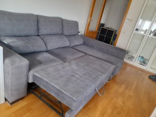 Sofá Cama Chaise Longue Gris