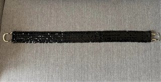 Cintura elastica paillettes nera con fibbia