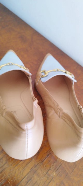 Décolleté Fabrica Veneta Pelle Beige/Blu 36.5