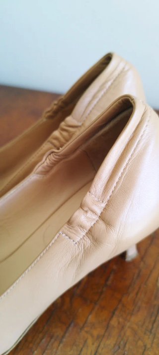 Décolleté Fabrica Veneta Pelle Beige/Blu 36.5