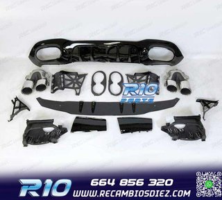 DIFUSOR MERCEDES CLASE A V177 AMG 18- SEDAN LOOK A45 + COLAS