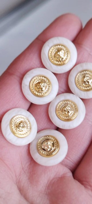 6 Bottoni Versace Vintage Madreperlati 1,8 cm