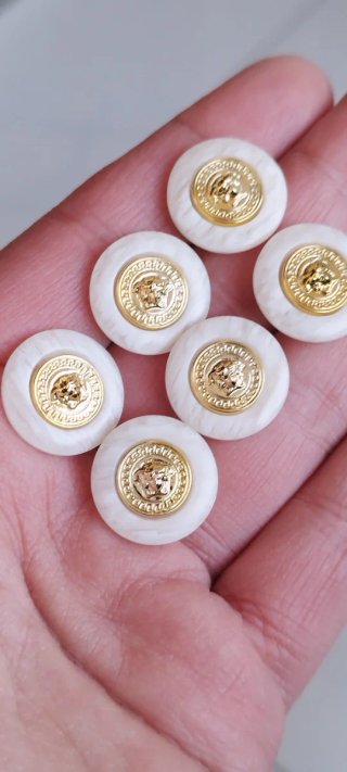 6 Bottoni Versace Vintage Madreperlati 1,8 cm