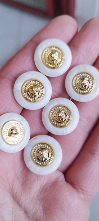 6 Bottoni Versace Vintage Madreperlati 1,8 cm