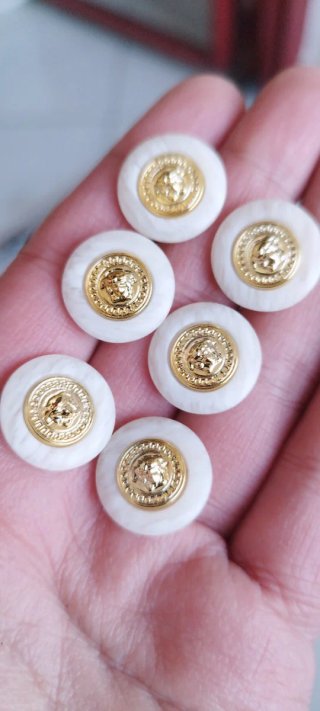 6 Bottoni Versace Vintage Madreperlati 1,8 cm