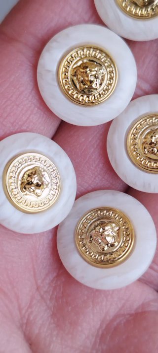 6 Bottoni Versace Vintage Madreperlati 1,8 cm