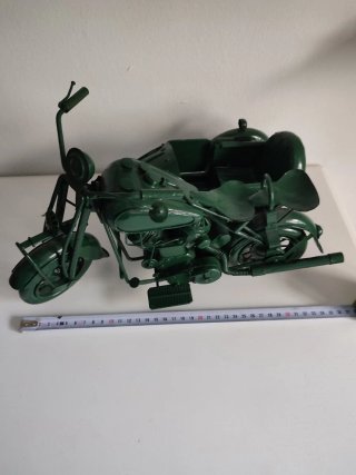 Moto con Sidecar Decorativa Verde