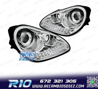 FAROS PARA PORSCHE CAYENNE 02-06 LUZ DIURNA XENON FONDO CRO