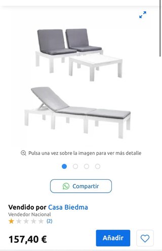 Conjunto jardín: 2 sillones y tumbona