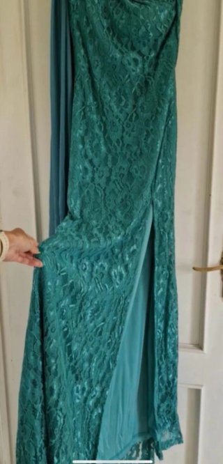 Vestido largo elegante teal