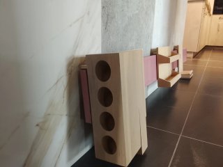 Estantería pared cocina madera y metal