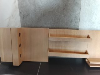 Estantería pared cocina madera y metal