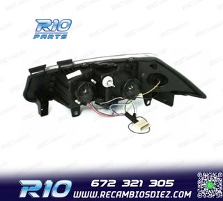 FAROS RENAULT MEGANE 02-05 LUZ DIURNA LED FONDO NEGRO